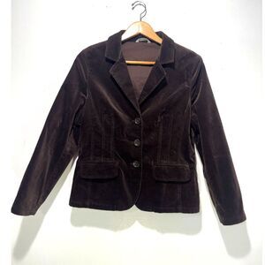 Marks & Spencer blazer jacket velvet classic chocolate brown accademia women 10